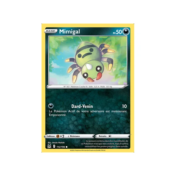 Carte Pokémon Mimigal 112/196 Commune Origine Perdue