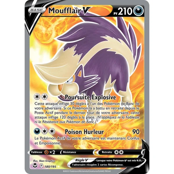 Carte Pokémon Moufflair-V 180/195 Tempête argentée