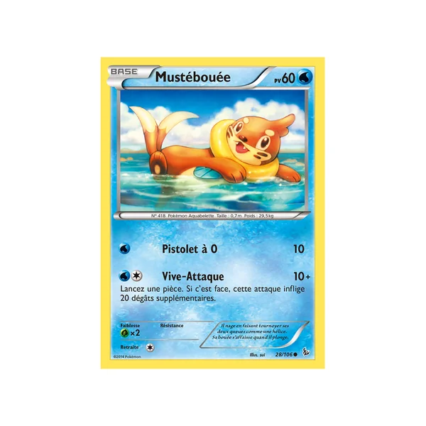 Carte Pokémon Mustébouée 28/106 Commune Étincelles