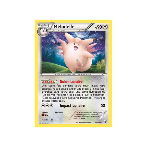 Carte Pokémon Mélodelfe 98/135 Rare Tempête Plasma