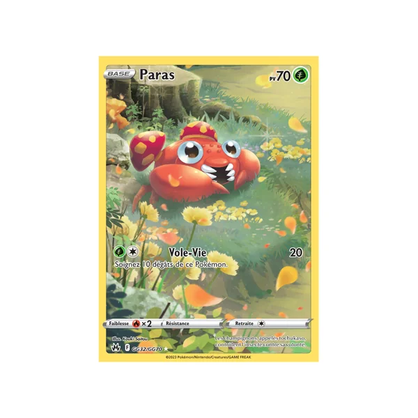 Carte Pokémon Paras GG32/GG70 Trainer Gallery Zénith Suprême