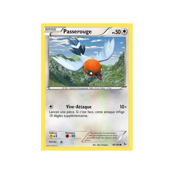 Carte Pokémon Passerouge 86/106 Commune Étincelles