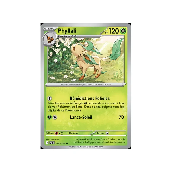Carte Pokémon Phyllali 005/131 Holographique Évolutions Prismatiques