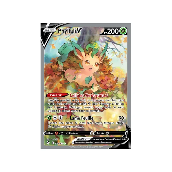 Carte Pokémon Phyllali-V 167/203 Ultra Rare Évolution Céleste