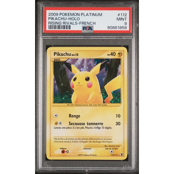 Carte Pokémon Pikachu Niv.12 112/111 Rivaux émergeant PSA9