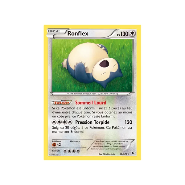Carte Pokémon Ronflex 80/106 Rare Étincelles