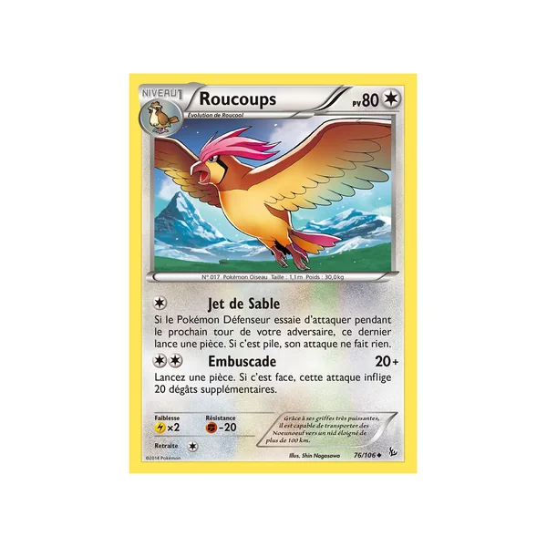 Carte Pokémon Roucoups 76/106 Peu commune Étincelles