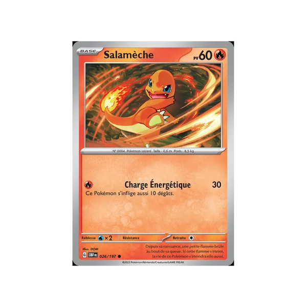 Carte Pokémon Salamèche 026/197 Commune Flammes Obsidiennes