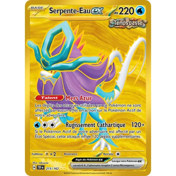 Carte pokémon Serpente-Eau ex 215/162 Force Temporelle