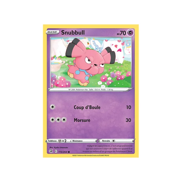 Carte Pokémon Snubbull 115/264 Commune Poing de Fusion