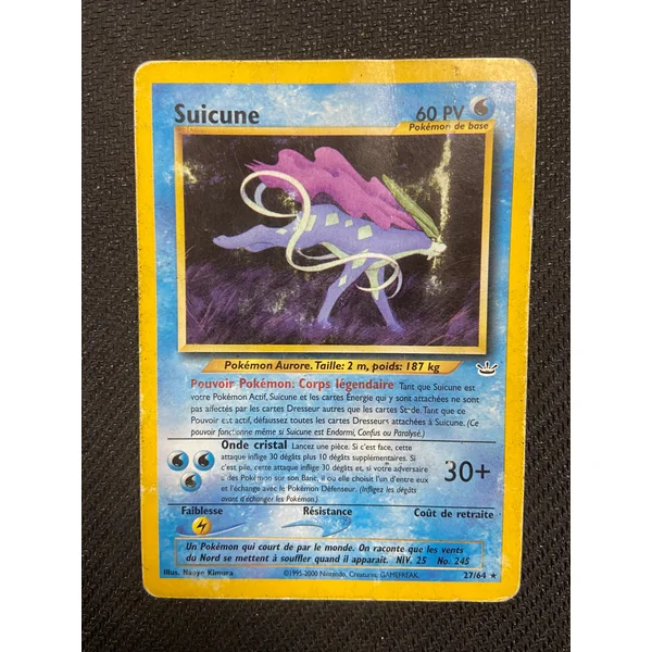 Carte Pokémon Suicune 27/64 Néo révelation