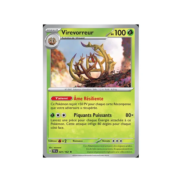 Carte Pokémon Virevorreur 021/162 Holographique Forces Temporelles