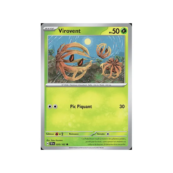 Carte Pokémon Virovent 020/162 Commune Forces Temporelles