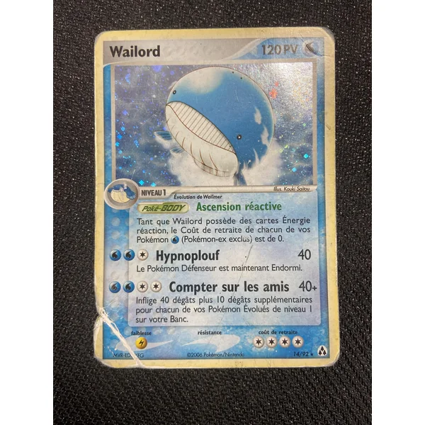 Carte Pokémon Wailord 14/92 EX : Créateurs de Légendes