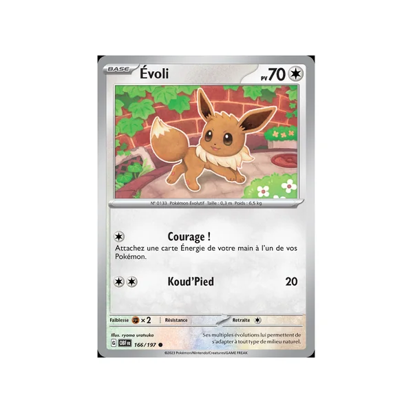 Carte Pokémon Évoli 166/197 Commune Flammes Obsidiennes