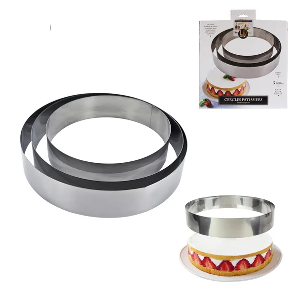 Cercles Pâtissiers 3 Tailles - Inox