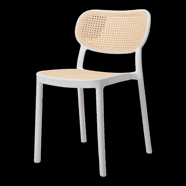 Chaise blanche aspect cannage rétro