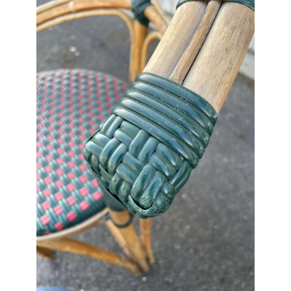 Chaises de bistrot en bambou et tressage bicolore
