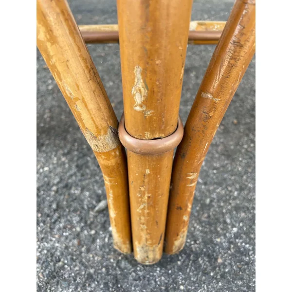 Chaises de bistrot en bambou et tressage bicolore