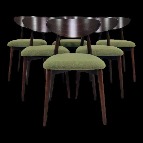 Chaises de salle à manger en bouclé vert eucalyptus