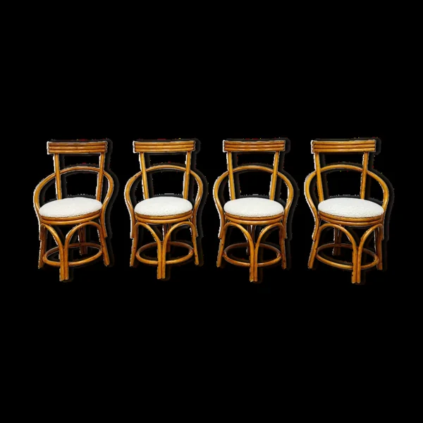 Chaises à manger en bambou 'Boucle'