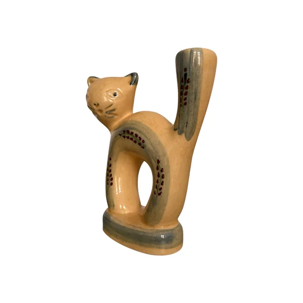 Chat bougeoir / soliflore en céramique Les Grottes Dieulefit