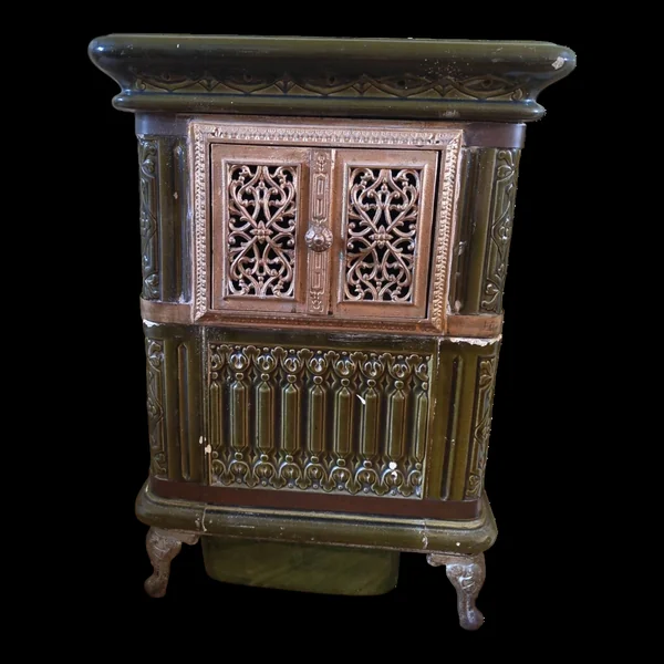 Cheminée poêle céramique et fonte type prussien