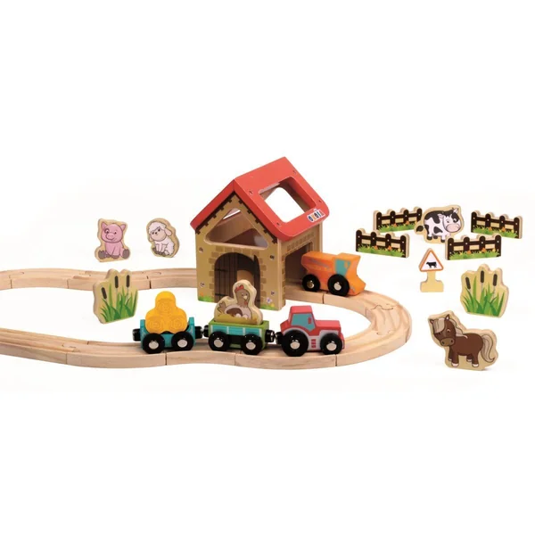Circuit train en bois de la ferme