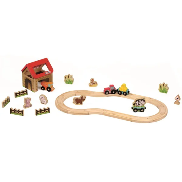 Circuit train en bois de la ferme