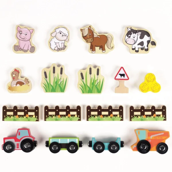 Circuit train en bois de la ferme