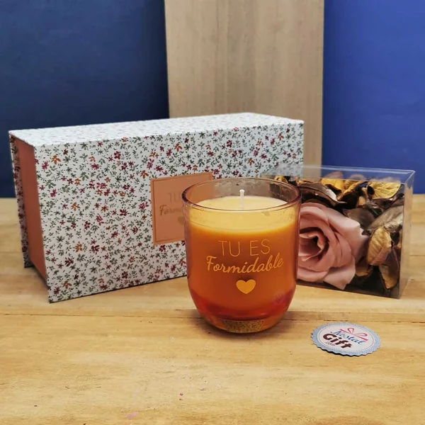 Coffret cadeau - Bougie + Pot pourri magnolia "Tu es formidable"