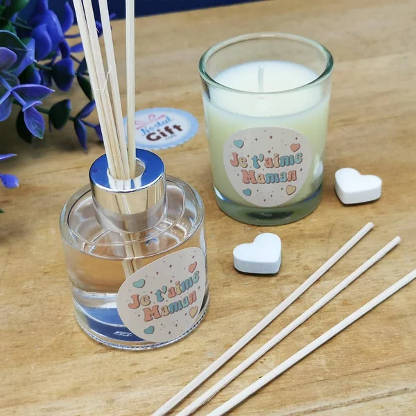 Coffret cadeau Maman - Set de diffuseur de parfum + Bougie - "Je t'aime Maman"