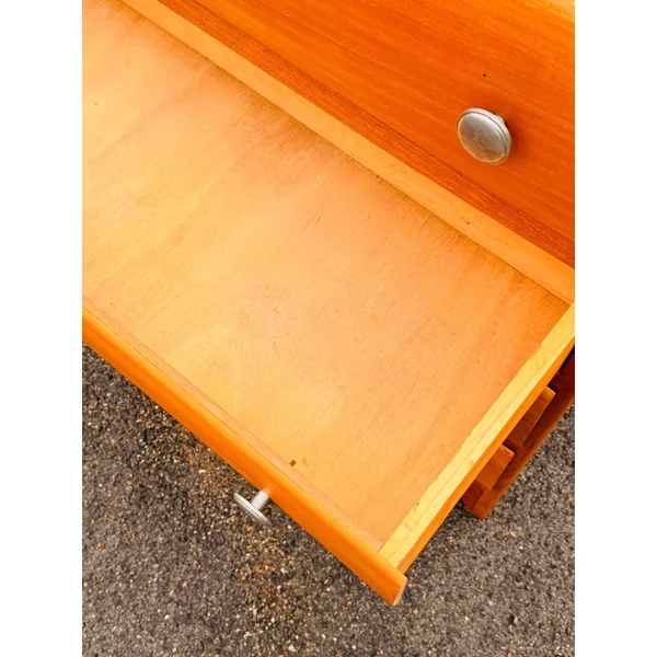 Commode vintage 4 tiroirs en bois ciré