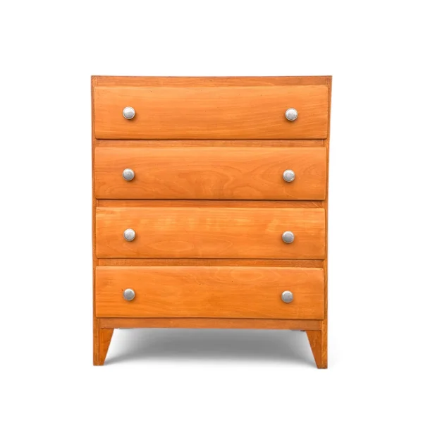Commode vintage 4 tiroirs en bois ciré