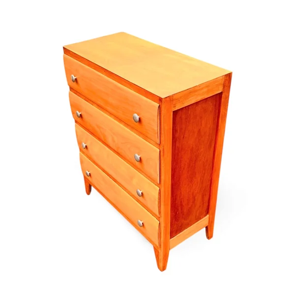 Commode vintage 4 tiroirs en bois ciré