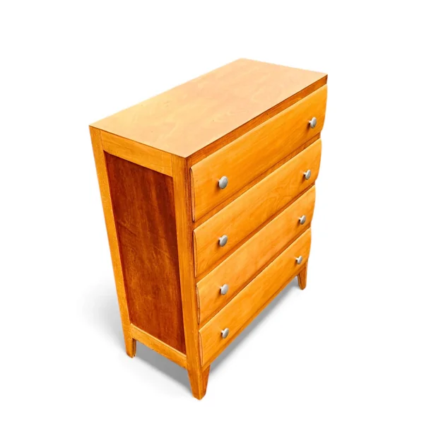 Commode vintage 4 tiroirs en bois ciré