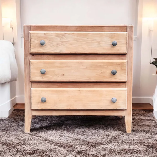 Commode vintage, bois brut