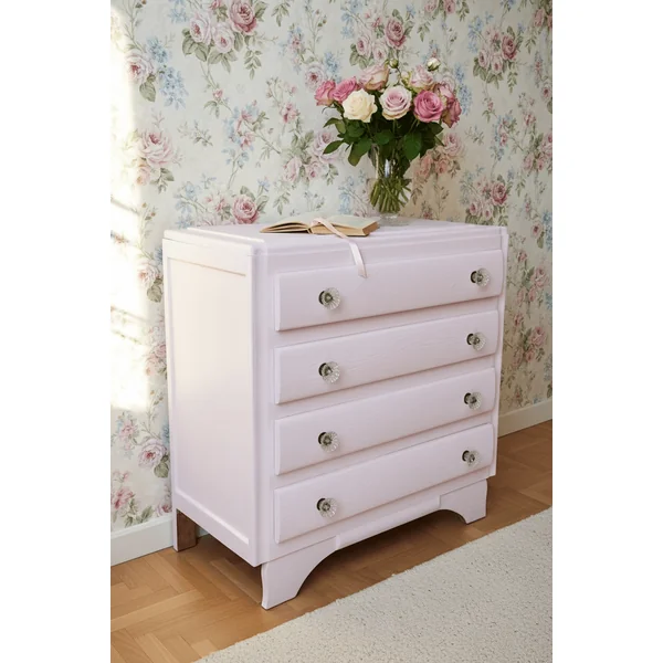 Commode vintage rose poudré Farrow & Ball