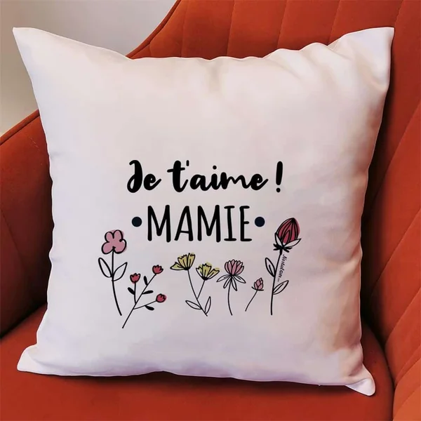 Coussin “Je t'aime Mamie” – Cadeau Grand-Mère