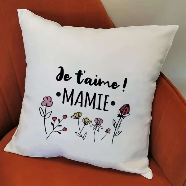 Coussin “Je t'aime Mamie” – Cadeau Grand-Mère
