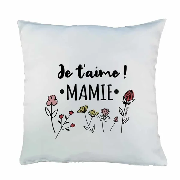 Coussin “Je t'aime Mamie” – Cadeau Grand-Mère