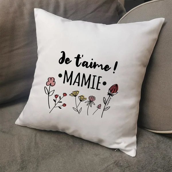 Coussin “Je t'aime Mamie” – Cadeau Grand-Mère