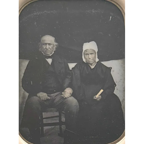 Daguerréotype XIXème, couple assis