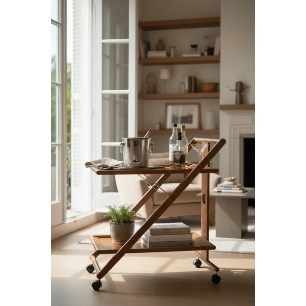 Desserte roulante pliable