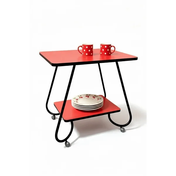 Desserte vintage en formica rouge