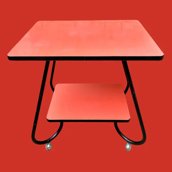 Desserte vintage en formica rouge