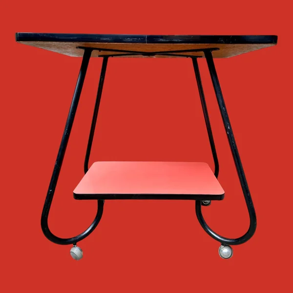 Desserte vintage en formica rouge