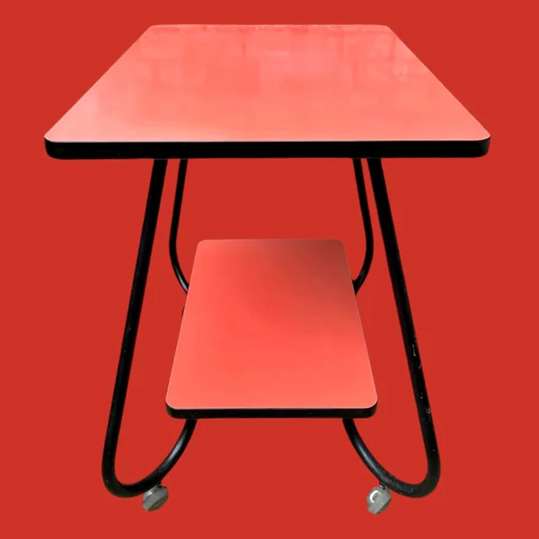 Desserte vintage en formica rouge