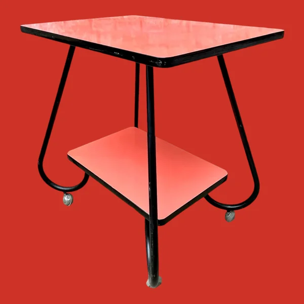 Desserte vintage en formica rouge