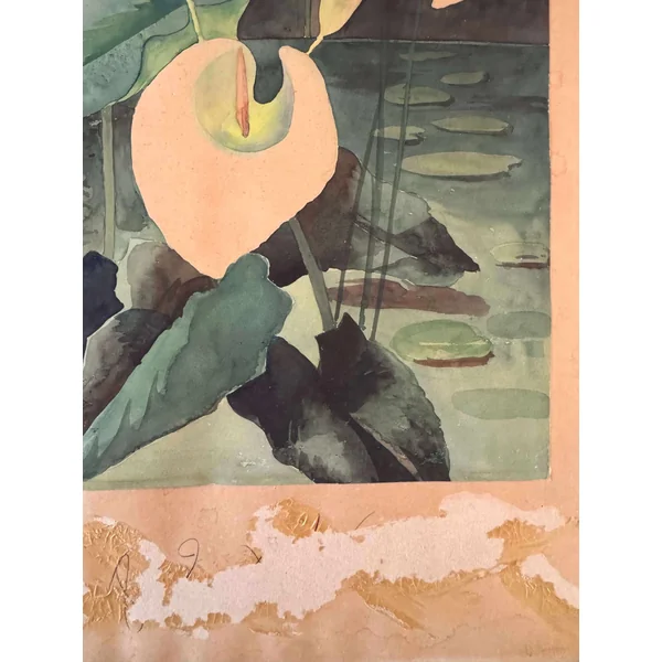 Deux peintures naturalistes à l'aquarelle, début XXème